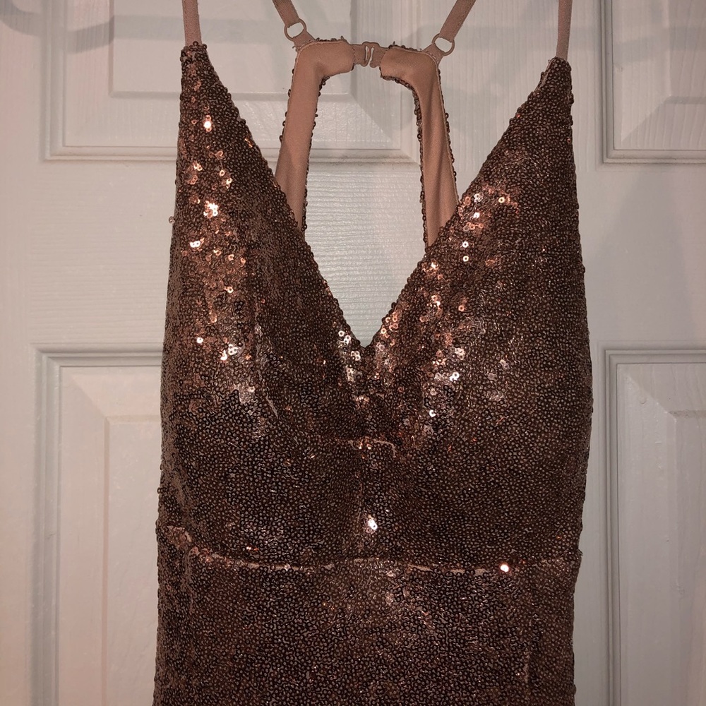 Sequins PROM DRESS rose gold